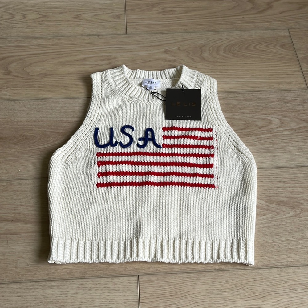 USA crop sweater top